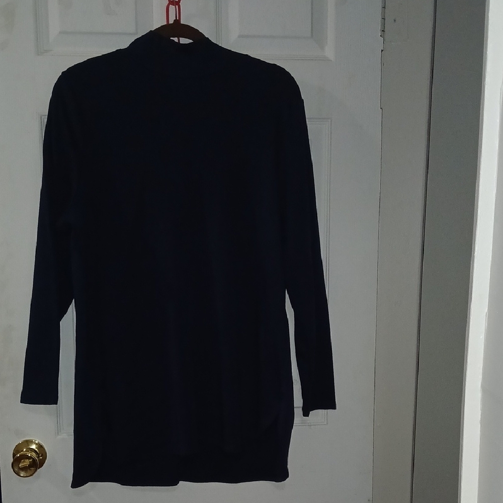 Classic Black Long-Sleeve Mock Neck Dress.Women's